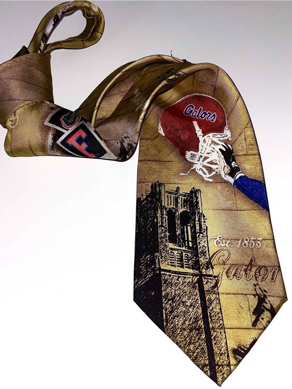 Florida Gators Football Silk Tie with Helmet Graphic